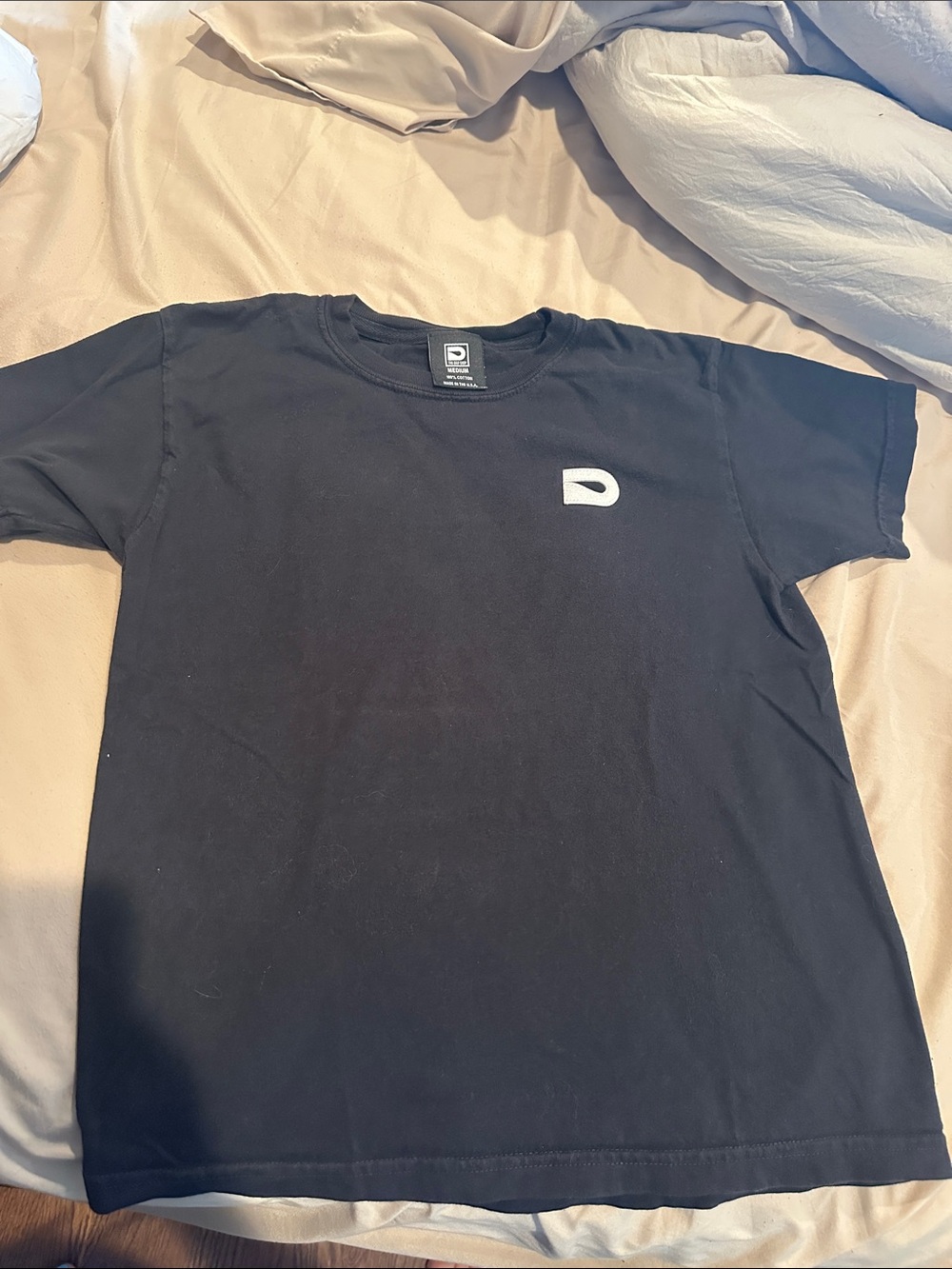 Kids Black Short-Sleeve Tee with Small White Logo